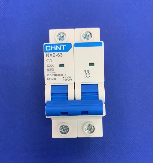 CB tép (MCB) dòng cắt 6KA 2 cực Chint NXB-63 2P C1 6kA